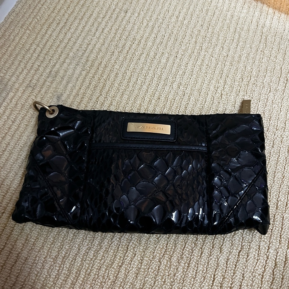 Tahari Leather Pouch with Chain